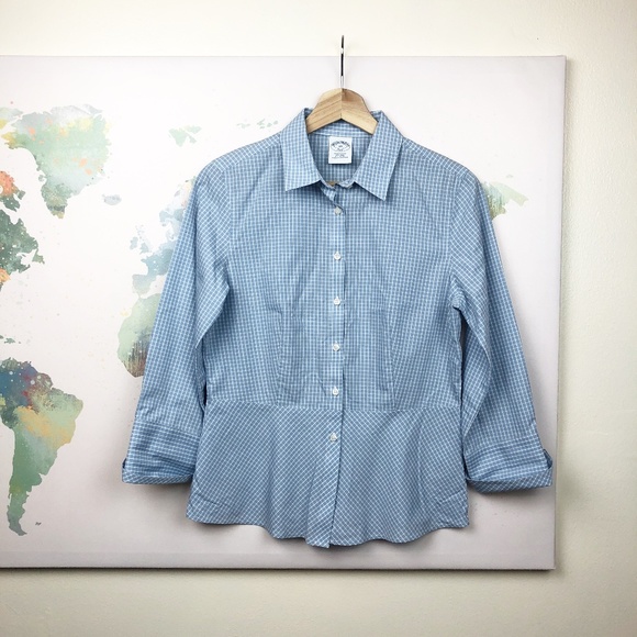 Brooks Brothers Tops - Brooks Brothers Windowpane Button Down Top Size 6P